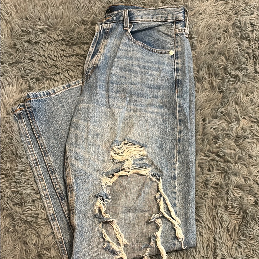 Distressed Blue Jeans